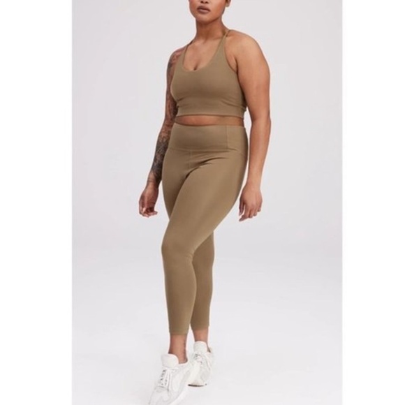 Girlfriend Collective Compressive High Rise Leggings Tan Camel Size Large Women - Picture 1 of 9